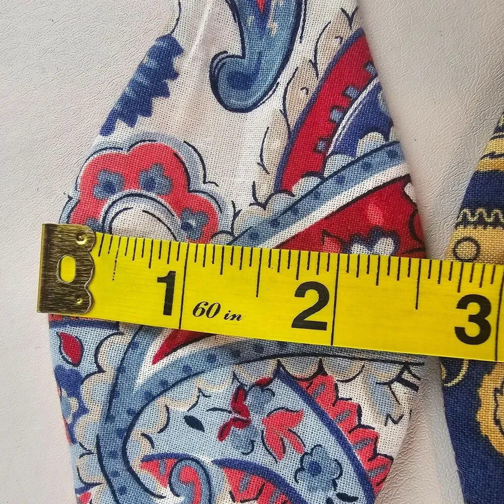 The Whatknot Vintage Adjustable Pre-Tied Bow Ties Lot of 2 Paisley Cotton USA